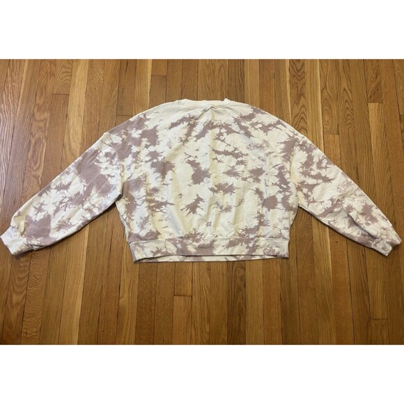 Varley Sweats Set Erwin Sweatshirt Glade Shorts Taupe Tie Dye Radial Pink Size L - Picture 10 of 11